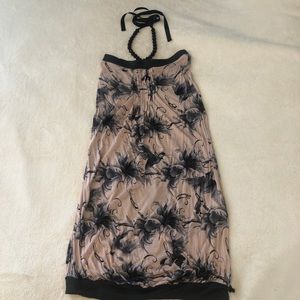 XS cotton slip dress with beaded neck tie